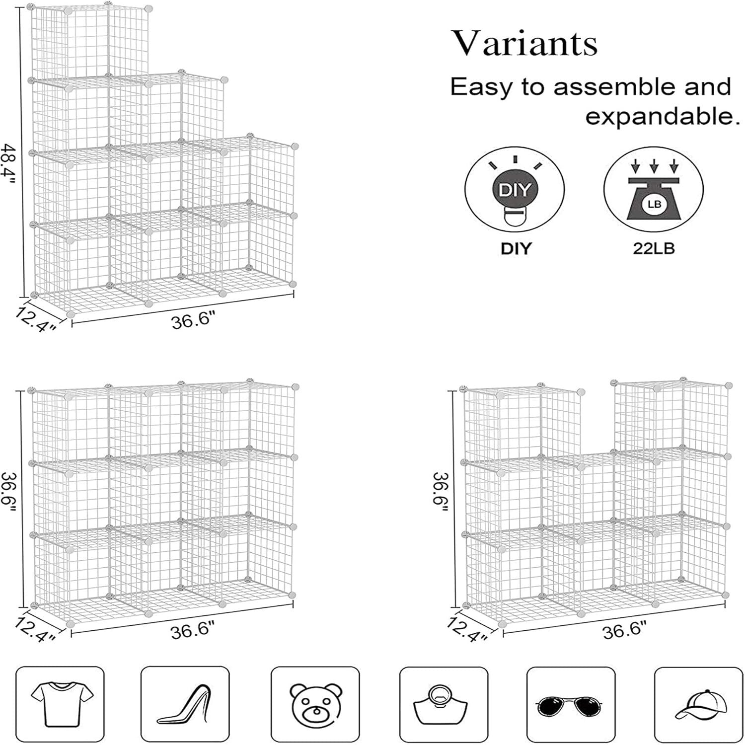 Elegant 9-Cube Wire Storage Organizer - Modern, Sturdy & Versatile Solution