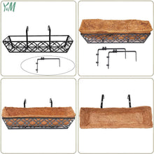 Load image into Gallery viewer, Elegant 24" Planter Boxes with Quatrefoil Design and Coconut Liner - 2 Piece Set