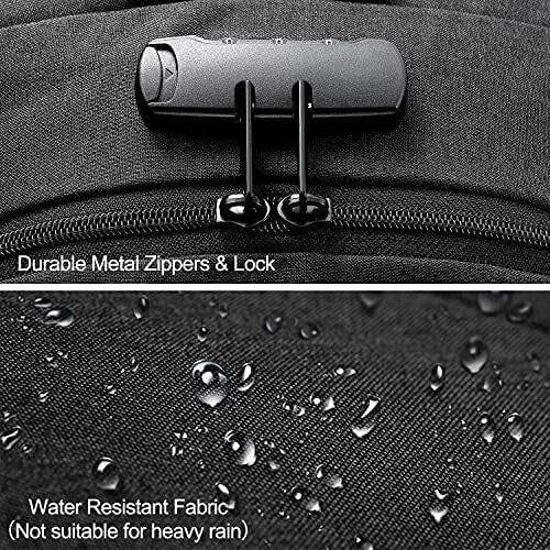 Durable Unisex 17.3” Laptop Backpack with Anti-Theft Lock & USB Charging Port