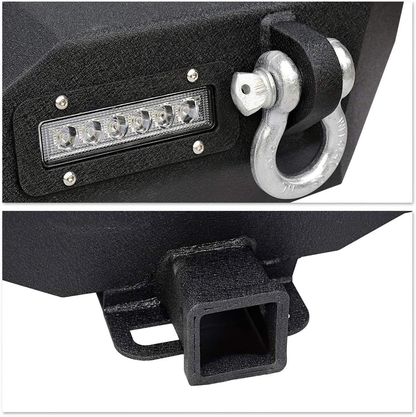 Stylish Jeep Wrangler JK Compatible Bumper with Built-In LED Lights & D-Rings