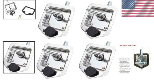 Corrosion-Resistant Stainless Steel T-Latch Set - Keyed Alike Security Lock