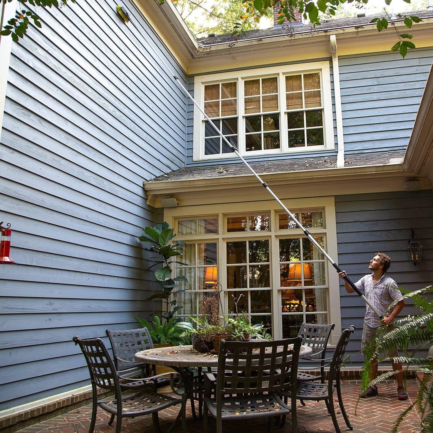 DocaPole 30 Ft Hard Bristle Brush with Rubber Bumper - Durable Extension Option