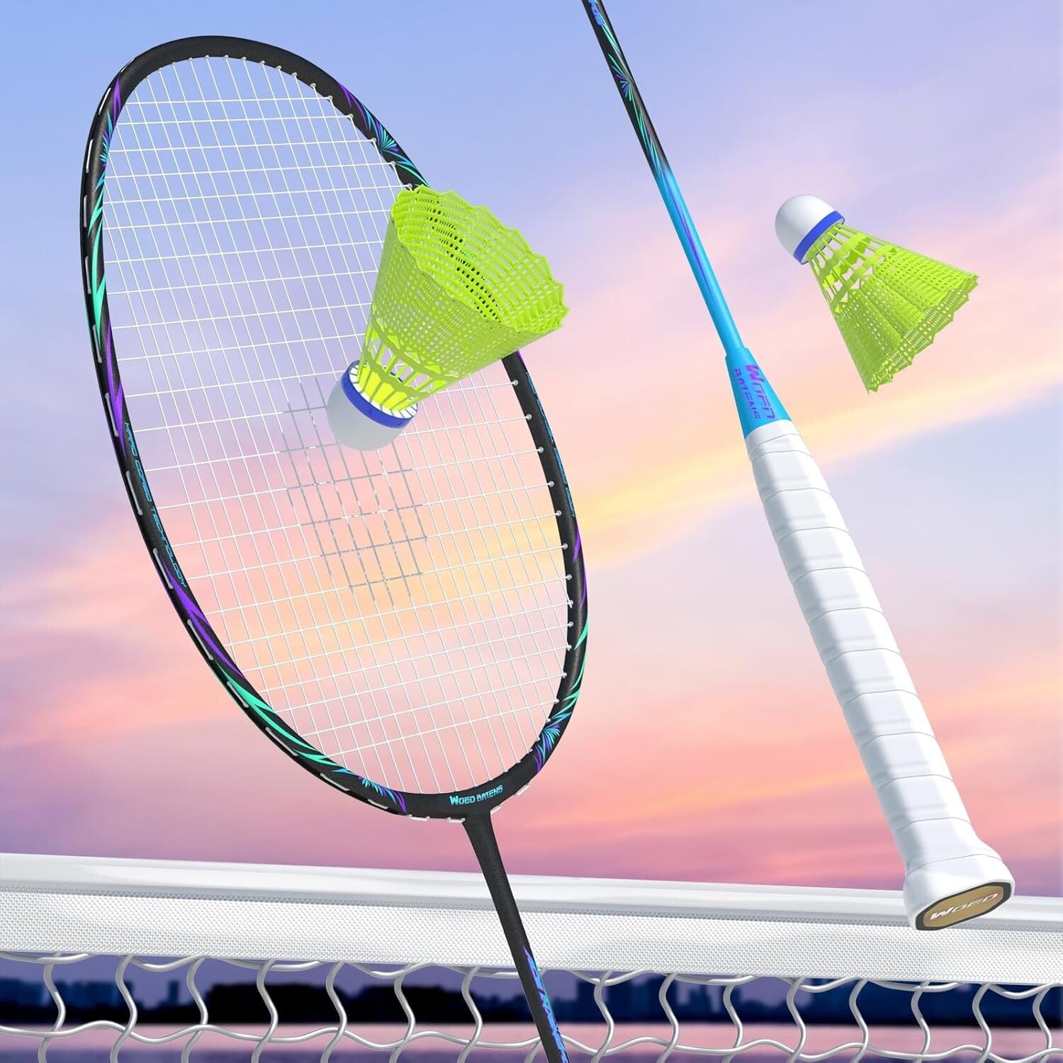 Durable Carbon Fiber Badminton Rackets with Non-Slip Grip - Perfect for Everyone