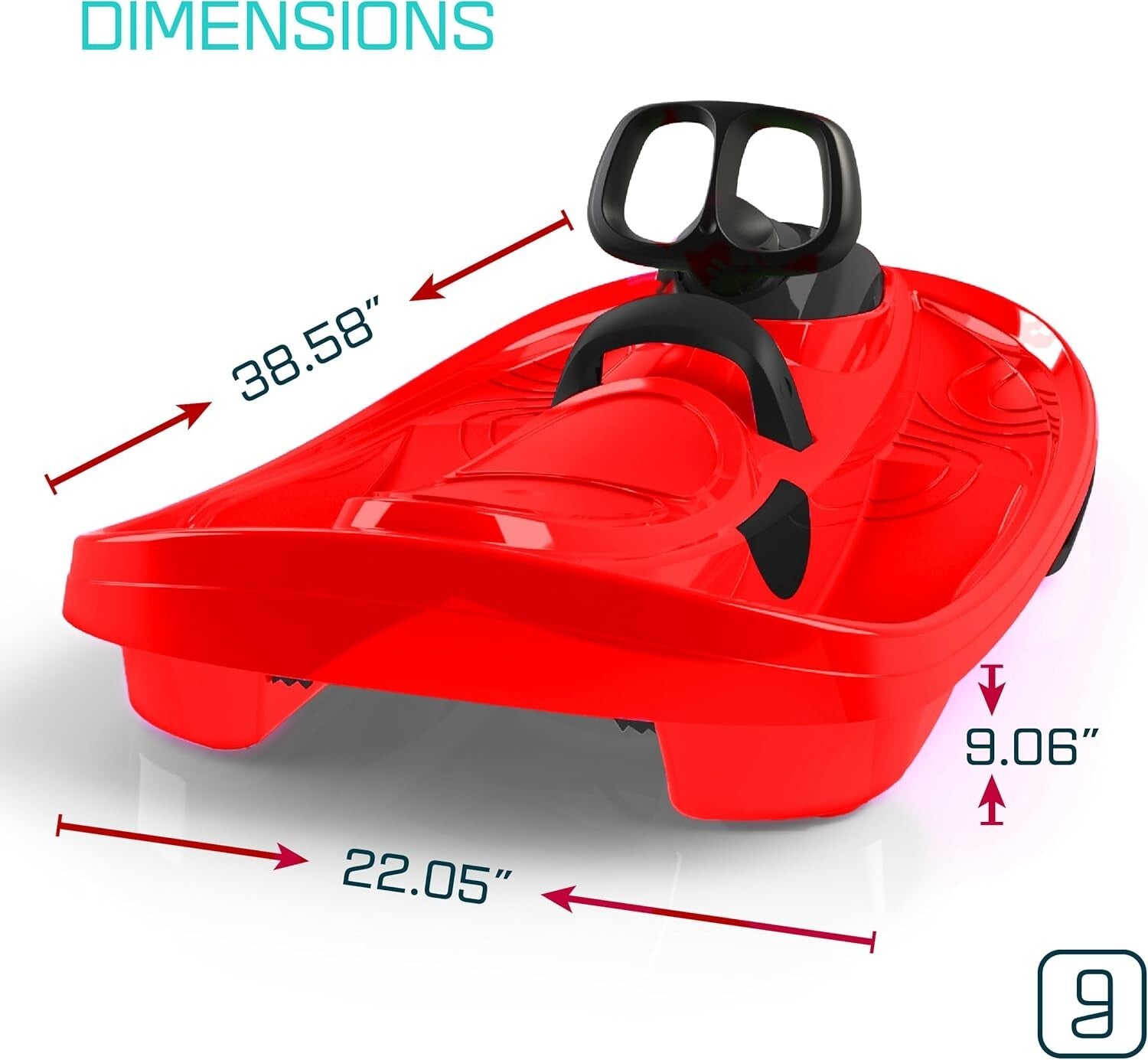 Durable Snow Sled for Kids & Adults - Lightweight Toboggan with Steering Wheel