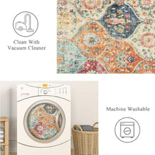 Load image into Gallery viewer, Soft Cream/Multi Vintage Runner Rug, Ideal for Kitchen &amp; Bathroom Spaces