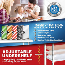 Load image into Gallery viewer, Stainless Steel Workbench 24x60 for Commercial Use - Easy Assembly &amp; Maintenance