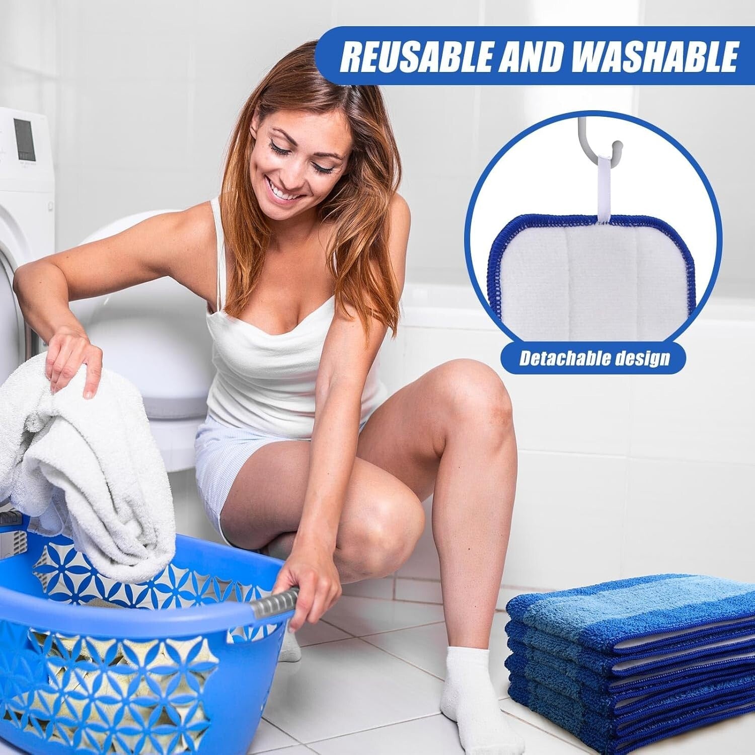 Bulk Pack of 30 Washable Microfiber Mop Pads for Effortless Floor Cleaning