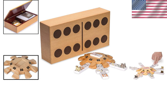 Deluxe Mexican Train Set - 91 Double 12 Dominoes with Stylish Storage Case