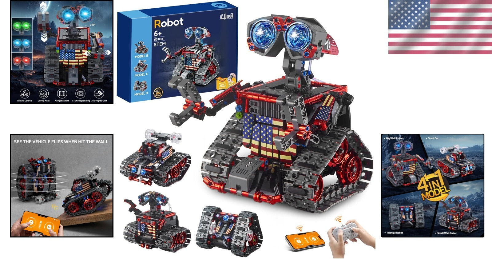 Engaging STEM Building Toys: 4-in-1 Remote-Controlled Designs for Ages 6-12