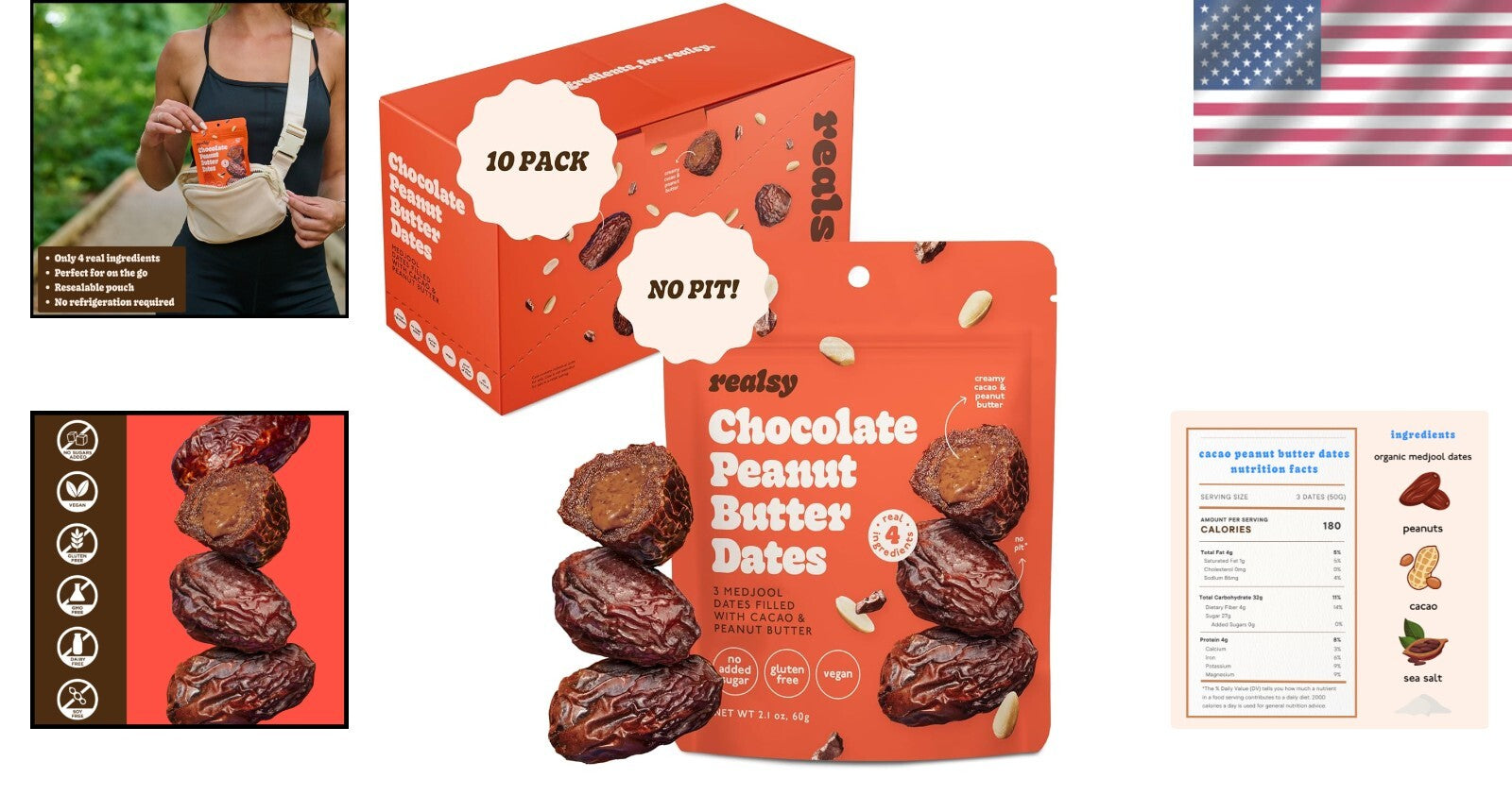 All-Natural Peanut Butter Chocolate Filled Dates – Organic, Gluten-Free, Vegan