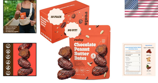 All-Natural Peanut Butter Chocolate Filled Dates – Organic, Gluten-Free, Vegan