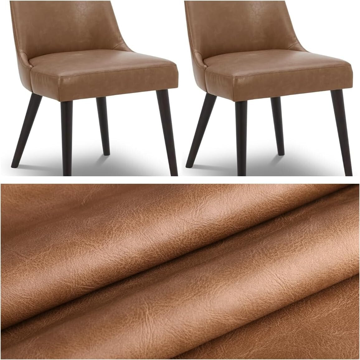 Durable Dark Brown Faux Leather Fabric - 1.2mm, Perfect for Upholstery & Crafts