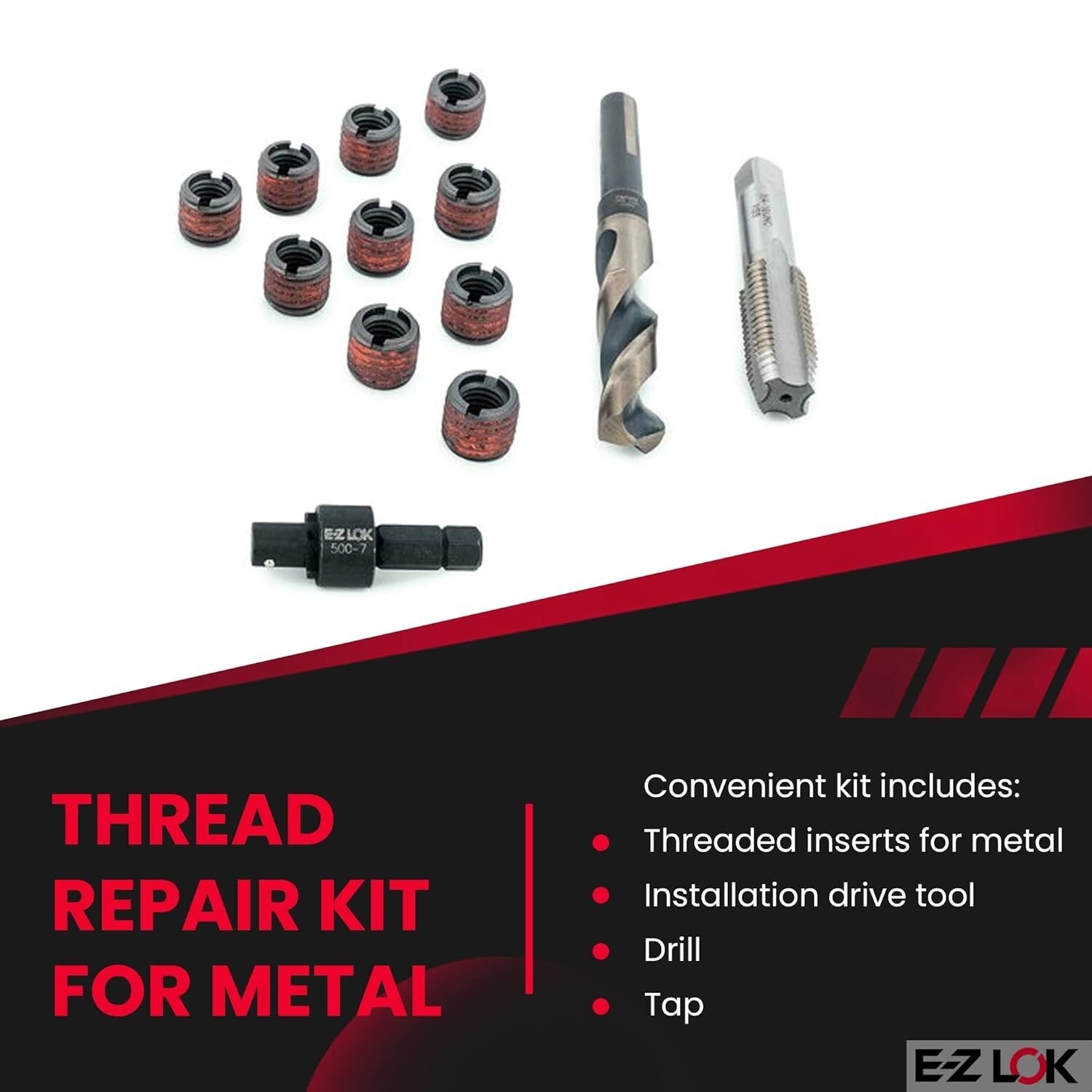 Durable Thread Repair Kit with Installation Tools for 5/16-18 Soft Metal Inserts