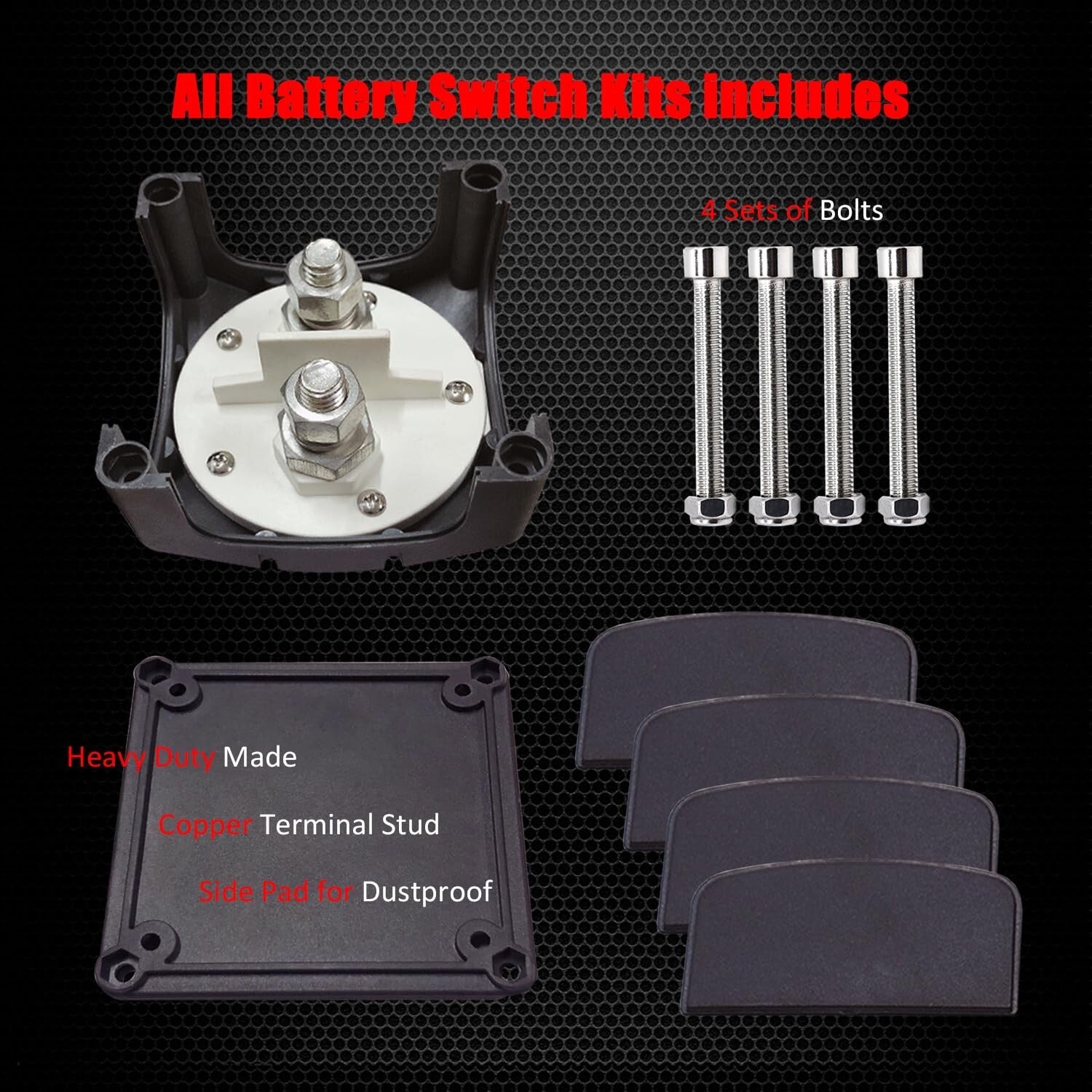 Heavy Duty Rotary Battery Master Cut Switch for 12-48V Marine & RV Applications