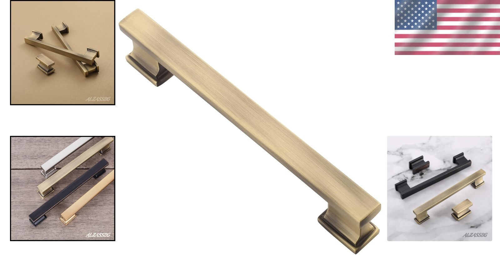 Sophisticated 10 Pack Antique Brass Cabinet Handles with Easy Install Feature
