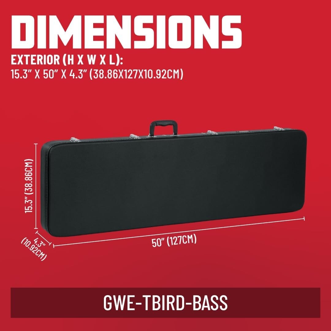 Custom Fit Hard-Shell Bass Guitar Case for Thunderbird Style - Ergonomic Design