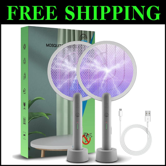 Dual-Function Electric Fly Swatter & Mosquito Trap Lamp - Safe & Eco-Friendly