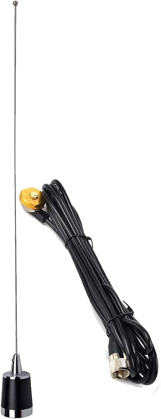 Lightweight 144Mhz/430Mhz Antenna + 13ft Cable for Enhanced Mobile Connectivity