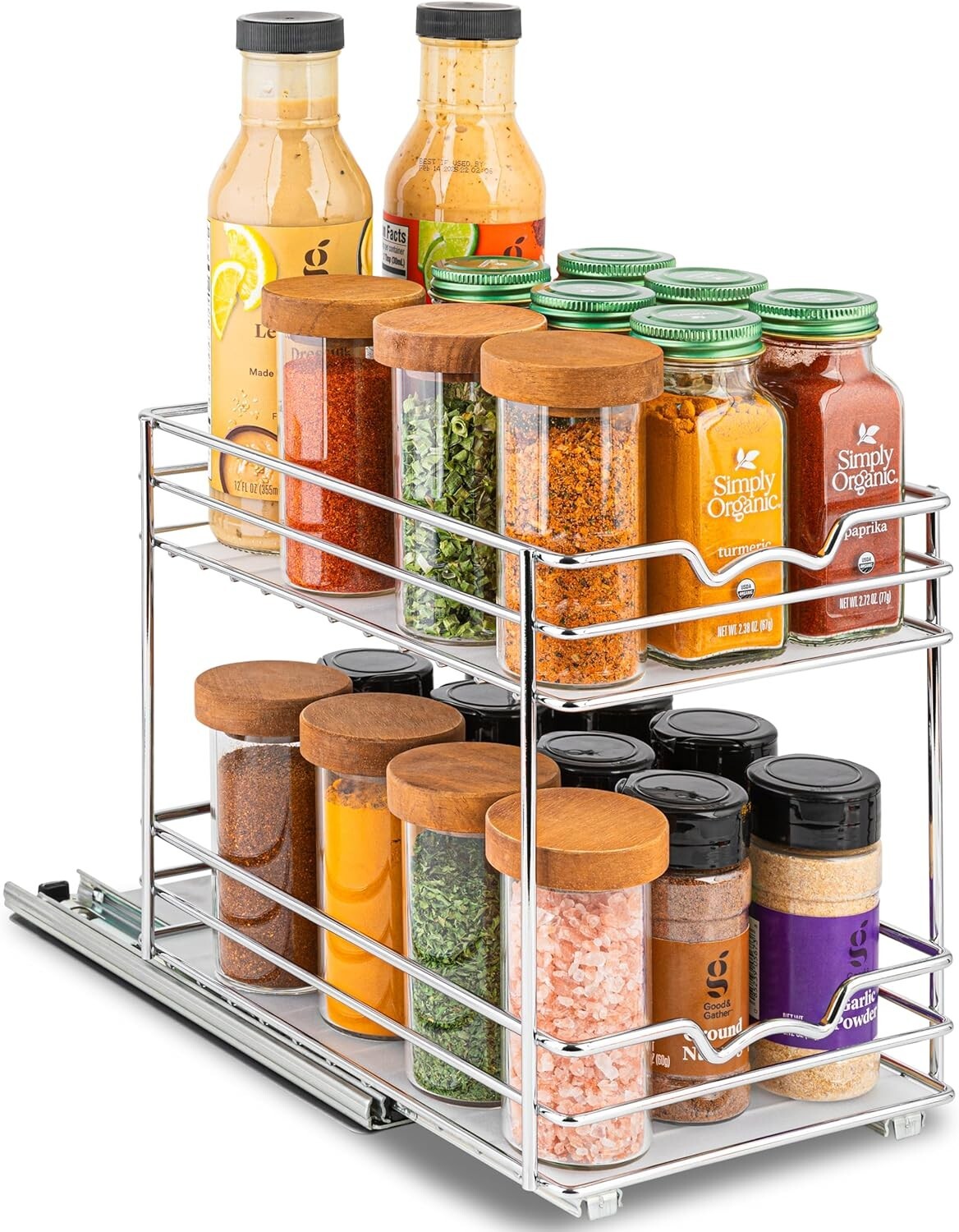 Organize Spices Effortlessly with Heavy-Duty Pull-Out Rack, Lifetime Limited