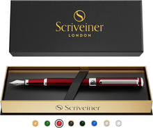 Load image into Gallery viewer, Elegant Refillable Fountain Pen - Medium Nib, Deep Crimson - Office Essential