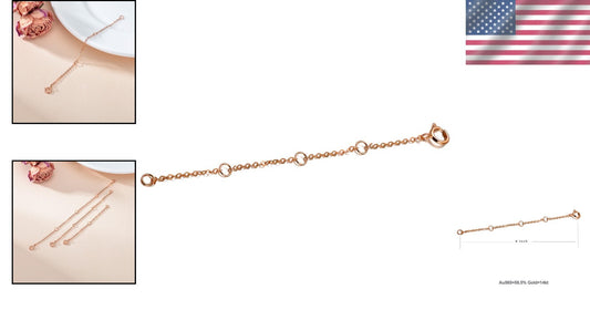 Durable 14K Gold Chain Extender - 4 Inch Adjustable Length for Necklaces & More