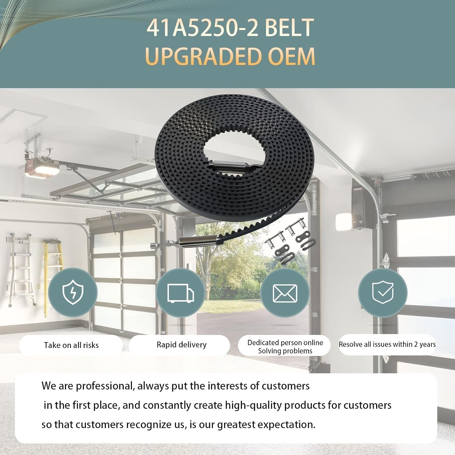 Chamberlain Liftmaster Compatible Garage Door Drive Belt - 308 Inches, Quiet