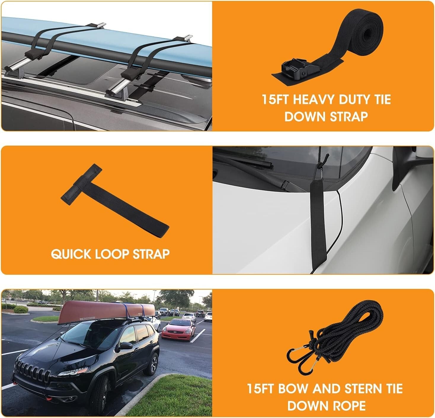 Foldable Roof Rack Pads 30" for Secure Luggage Transport - Includes Storage Bag