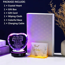 Load image into Gallery viewer, Touching Keepsake Gift for Mom - Heart-Shaped Crystal with Colorful LED Stand
