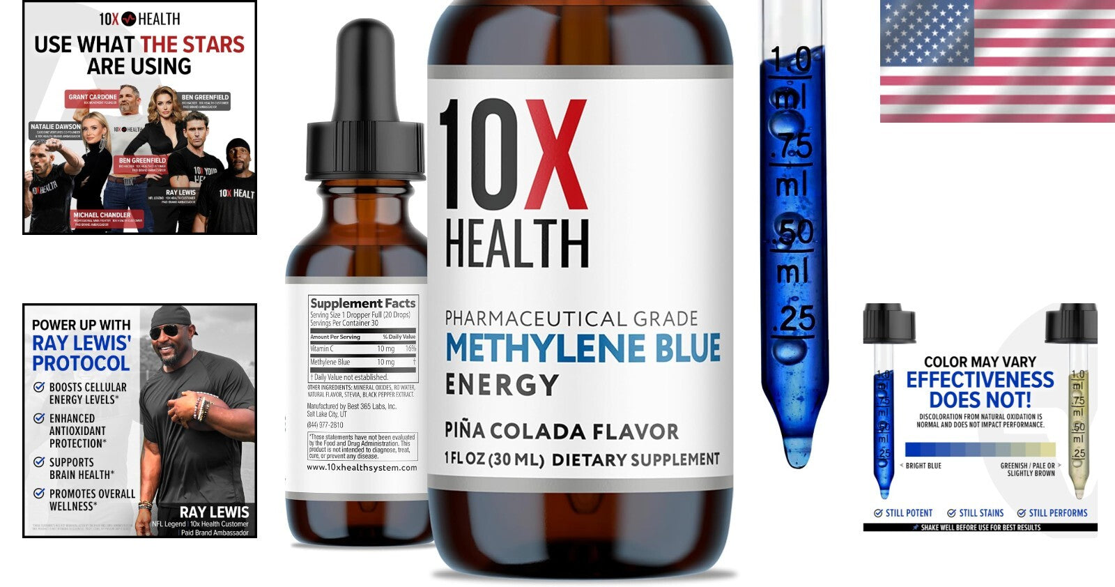 30ml Vegan Methylene Blue Liquid Drops with Black Pepper for Cognitive Support
