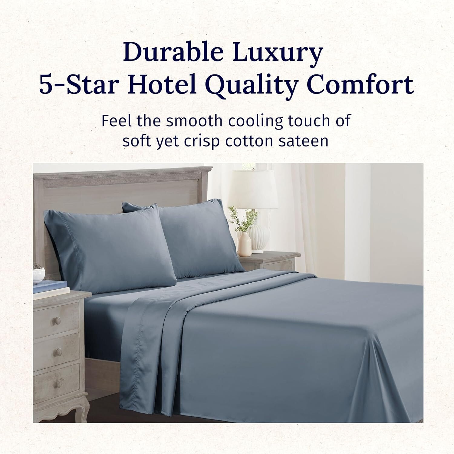 Breathable & Durable Split King Sheet Set - 100% Cotton for Adjustable Beds