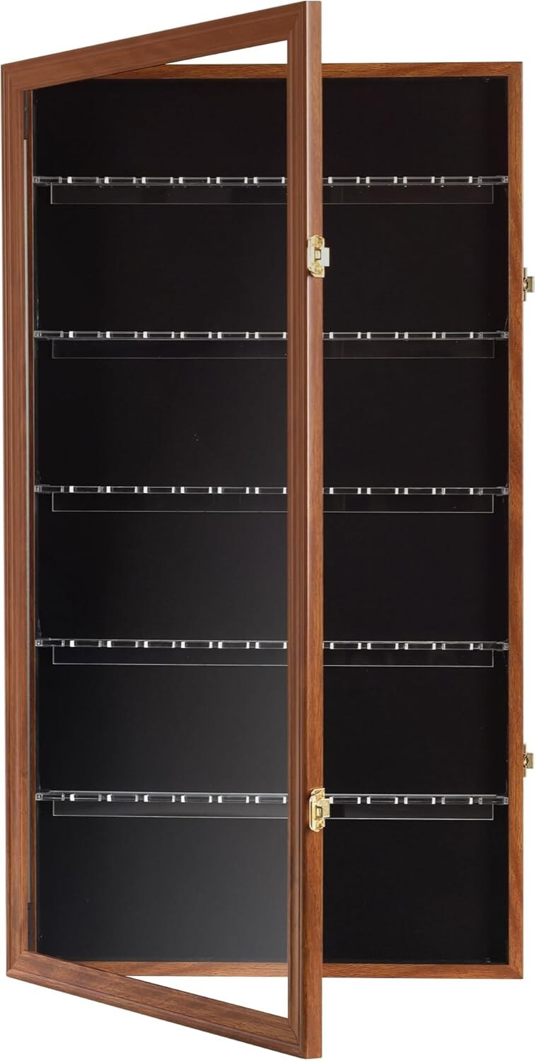 Compact Wall-Mounted Souvenir Spoon Cabinet with Keyed Lock - 60 Spoon Holder