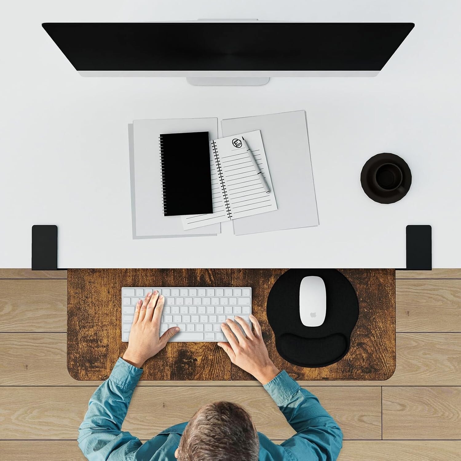 Ergonomic Pull-Out Keyboard Tray - 26.77'' Large Size for Workspace Optimization