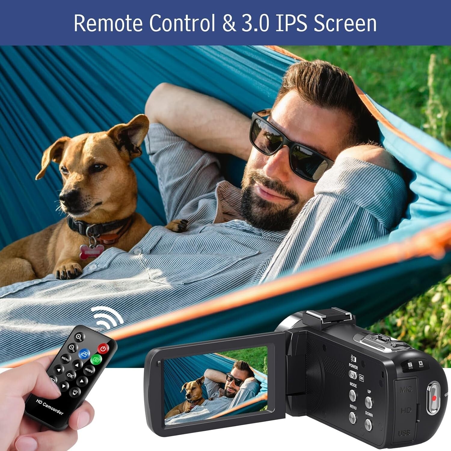 Compact 4K Video Camera with IR Night Vision & 2 Batteries for Content Creation