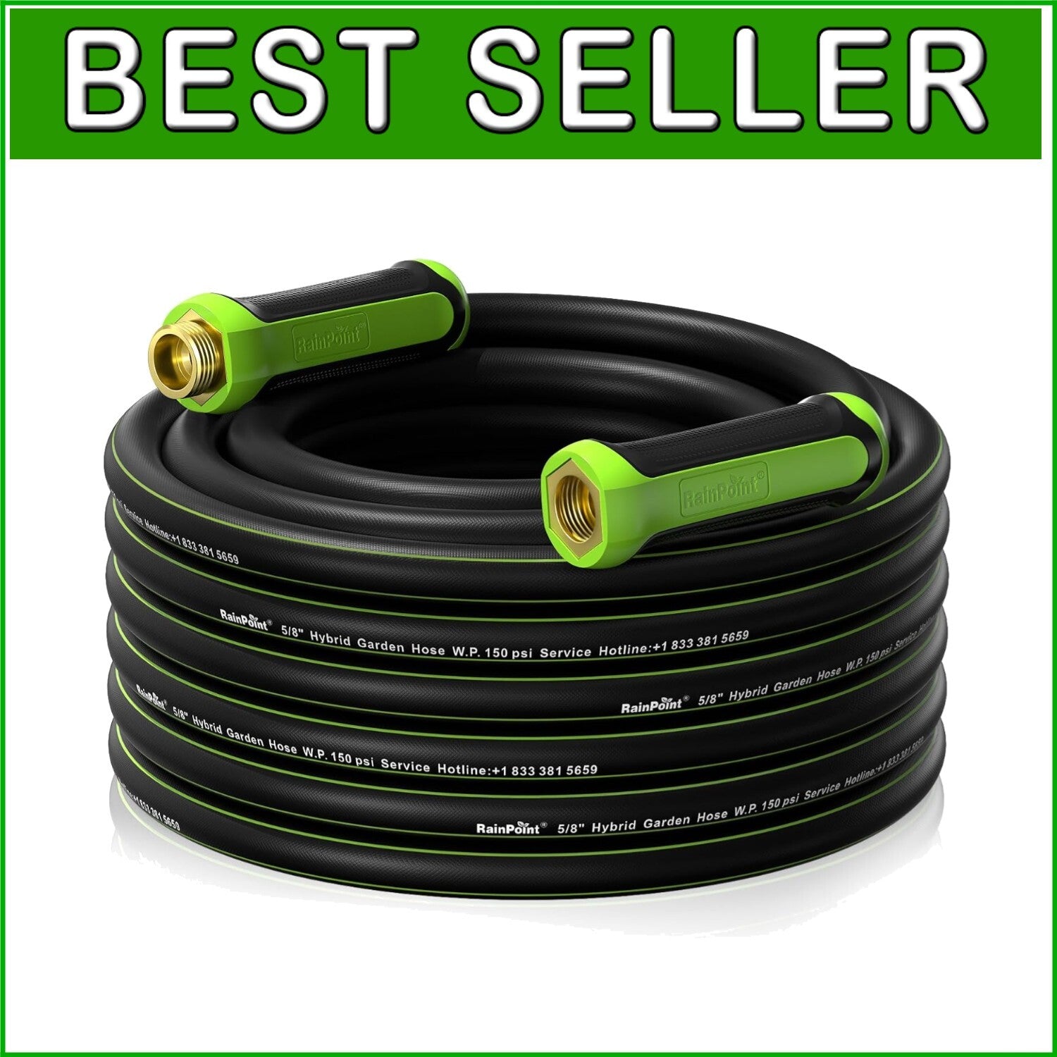 Lightweight 50ft Water Hose with Rotating Handle - Ideal for Yard & Car Wash
