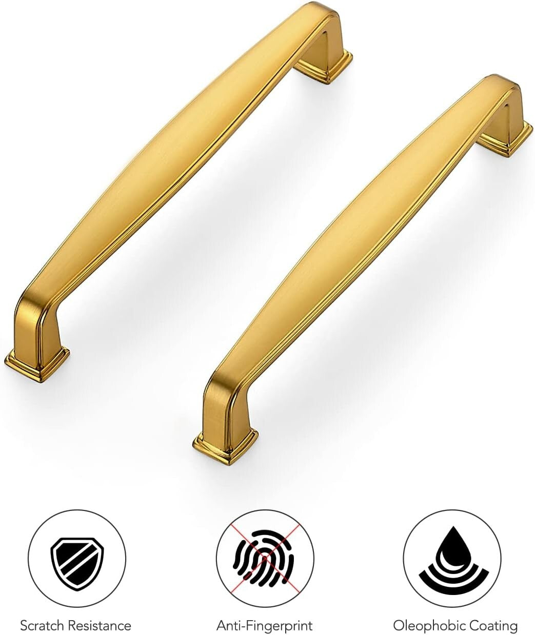 60 Pack Brushed Brass Cabinet Handles - Modern 5 Inch Pulls & Drawer Hardware