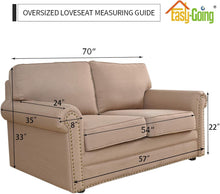 Load image into Gallery viewer, Soft Jacquard Loveseat Slipcover with Non-Slip Anchors - 80% Polyester Blend
