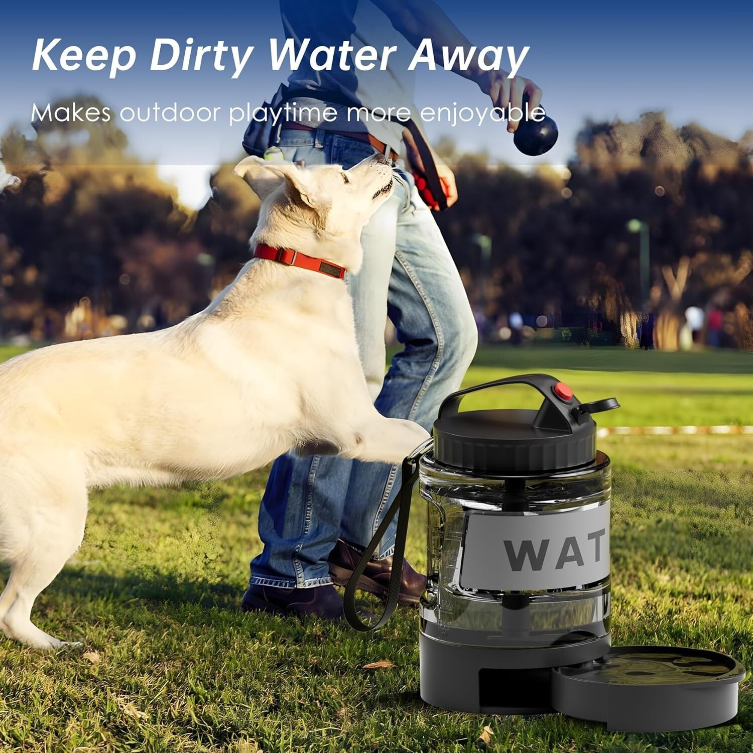 Lightweight Travel-Friendly Dog Water Bottle with Pull-Out Drinking Bowl