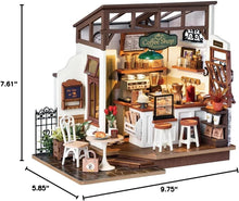 Load image into Gallery viewer, Mayberry Street Miniatures: DIY Cafe Dollhouse Kit with Warm LED Ambiance