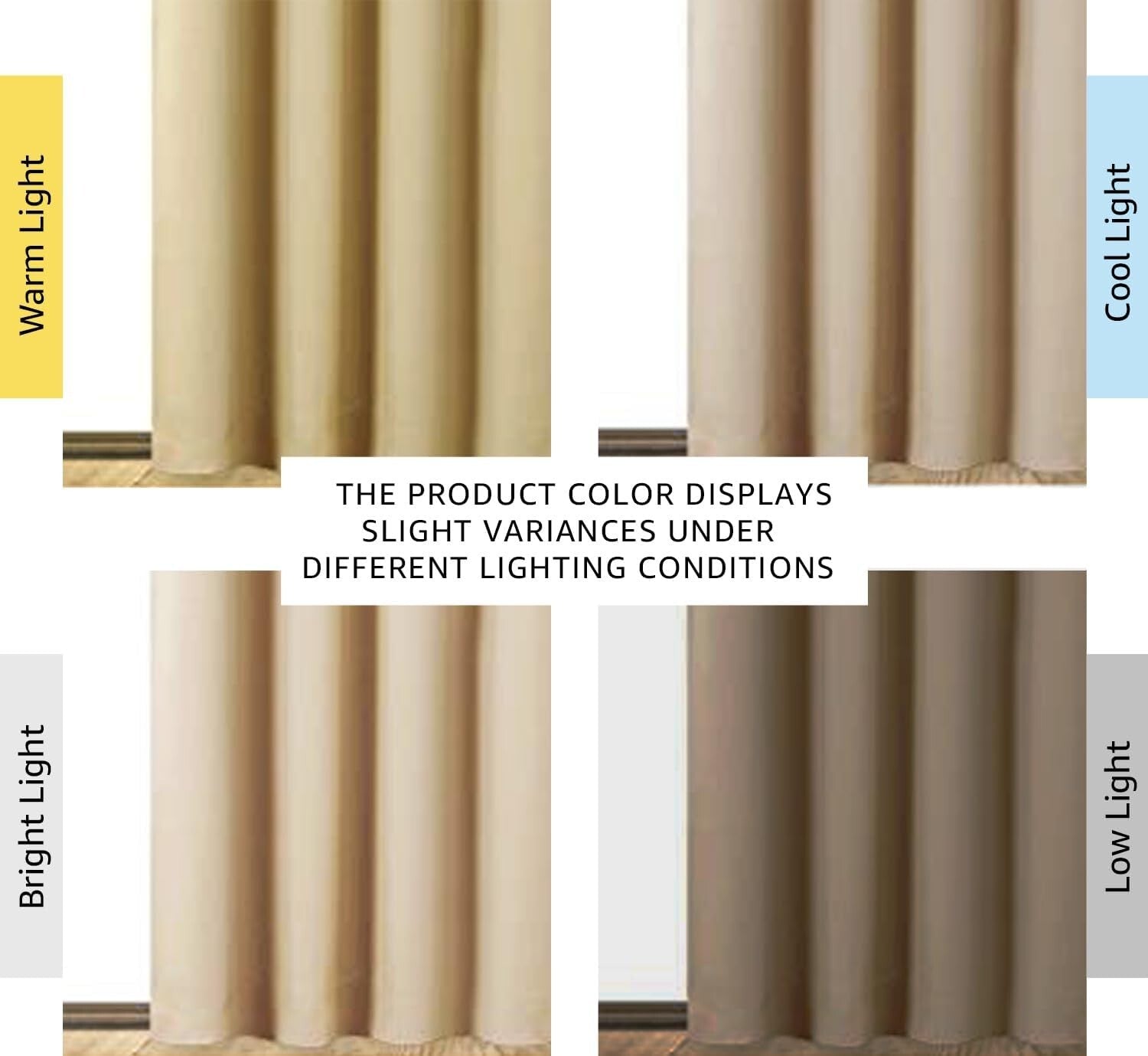 Elegant Biscotti Beige Blackout Drapes - Noise Reducing, Insulated Window Panels