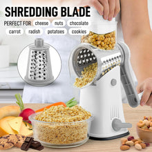 Load image into Gallery viewer, Safe &amp; Efficient Manual Cheese Shredder with Reinforced Suction Base - 5 Blades