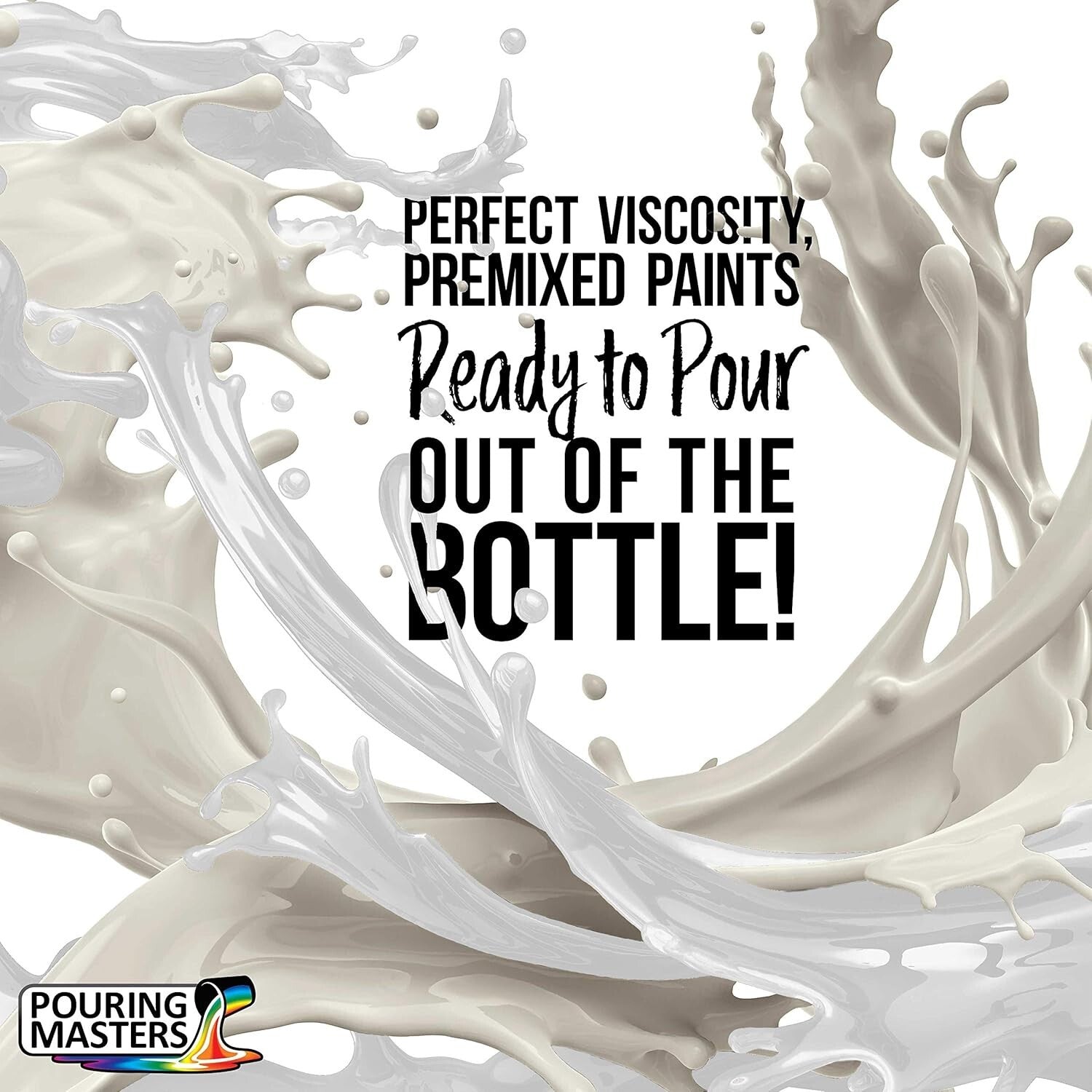 64 oz Acrylic Pouring Paint in Luster White Metallic - Perfect for All Surfaces