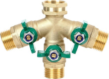 Load image into Gallery viewer, 3-Way Garden Hose Splitter with Full Flow, Swivel Nut &amp; Anti-Corrosion Design