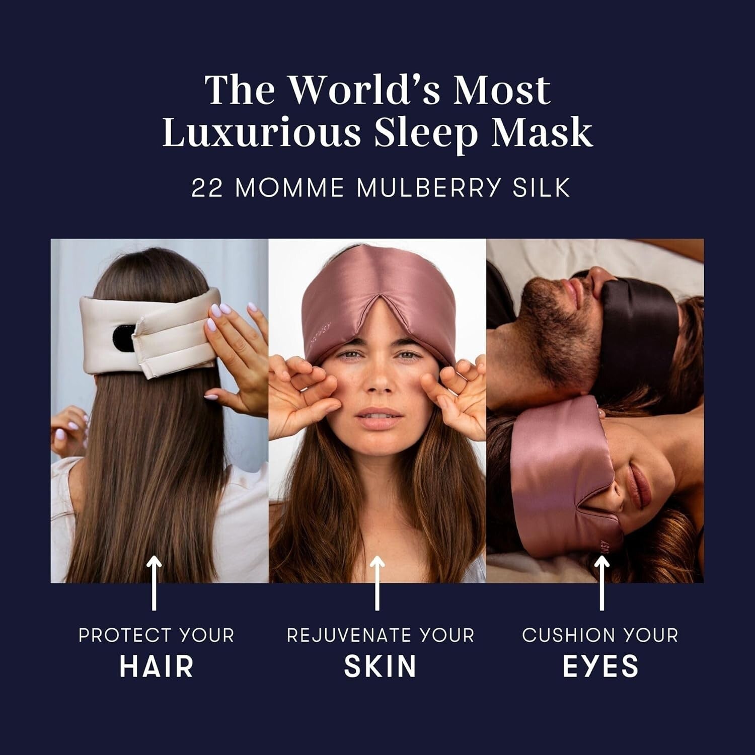 Award-Winning Silk Sleep Mask - Hypoallergenic for Gentle Skin Protection