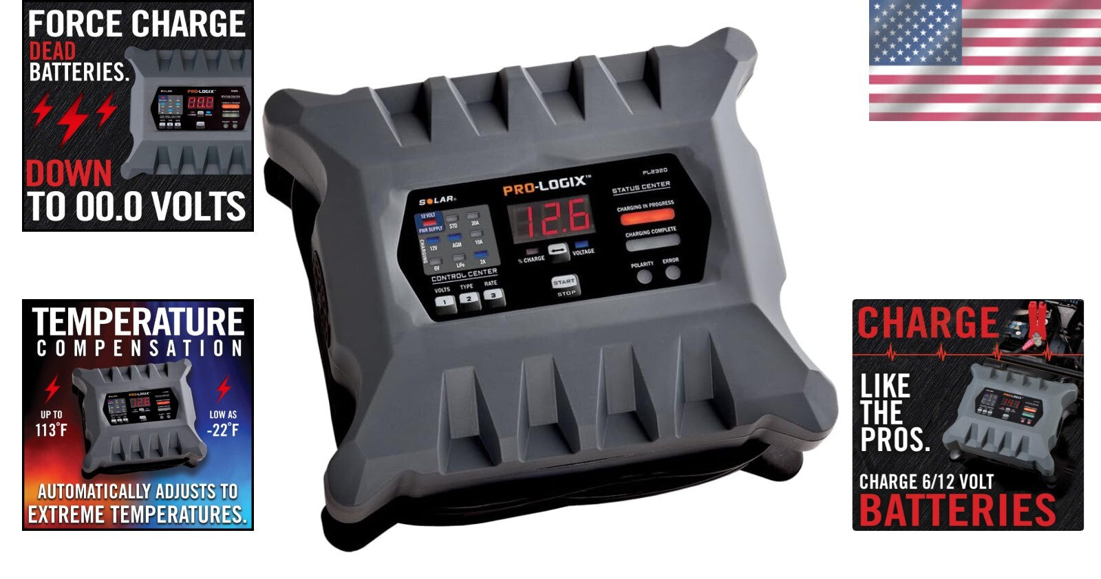 Lightweight Smart 20-Amp Battery Charger – Perfect for 6V/12V Charging Needs