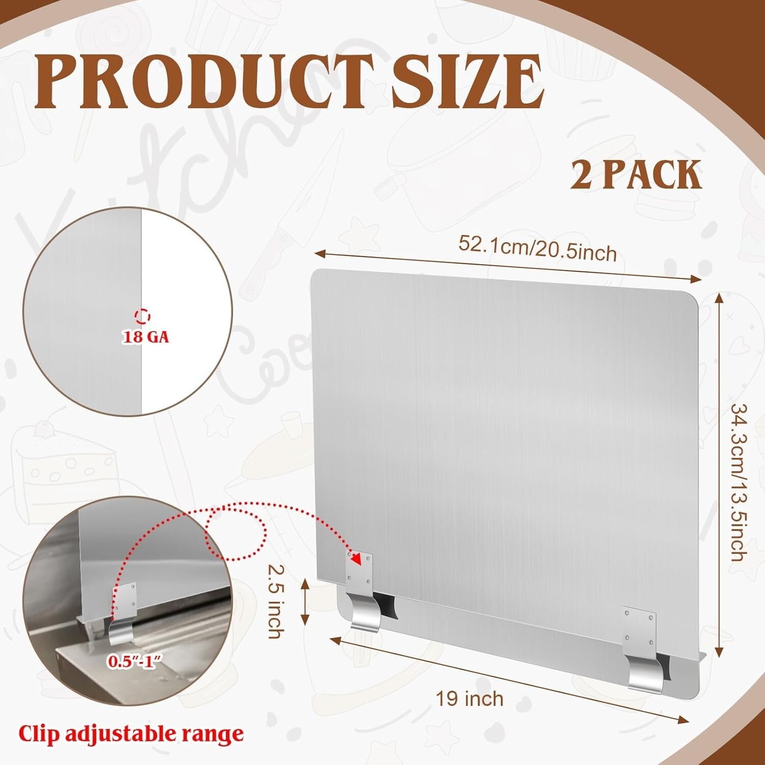 Foldable 3-Panel Oil Splash Guard for Effortless Kitchen Cleanup - 20.5” Width