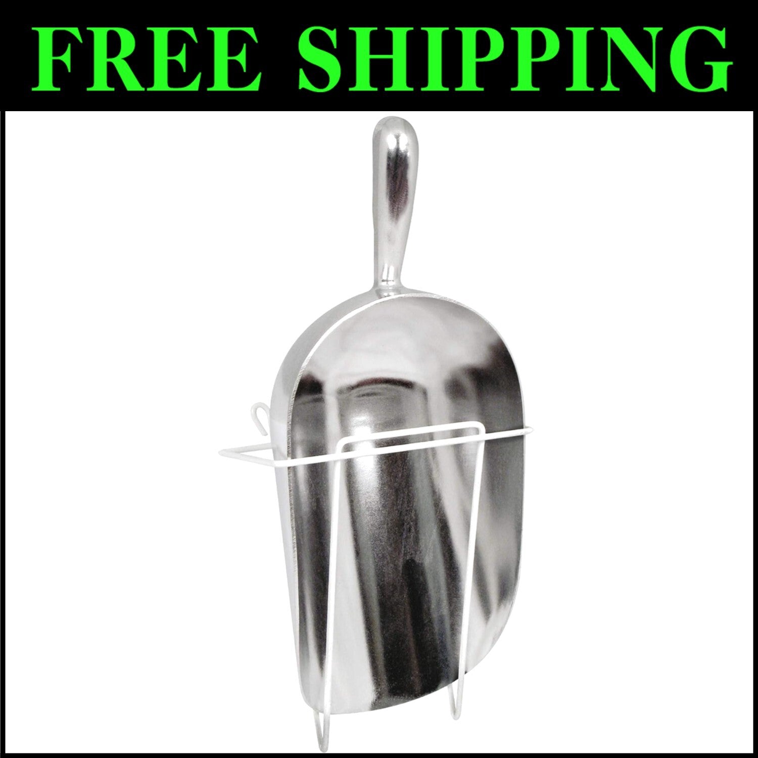Heavy-Duty 85 oz Aluminum Scoop with Mountable Holder for Multifunctional Use