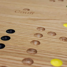 Load image into Gallery viewer, Solid Oak Double-Sided Marble Board Game - Hand-Painted 16" Elegant Design