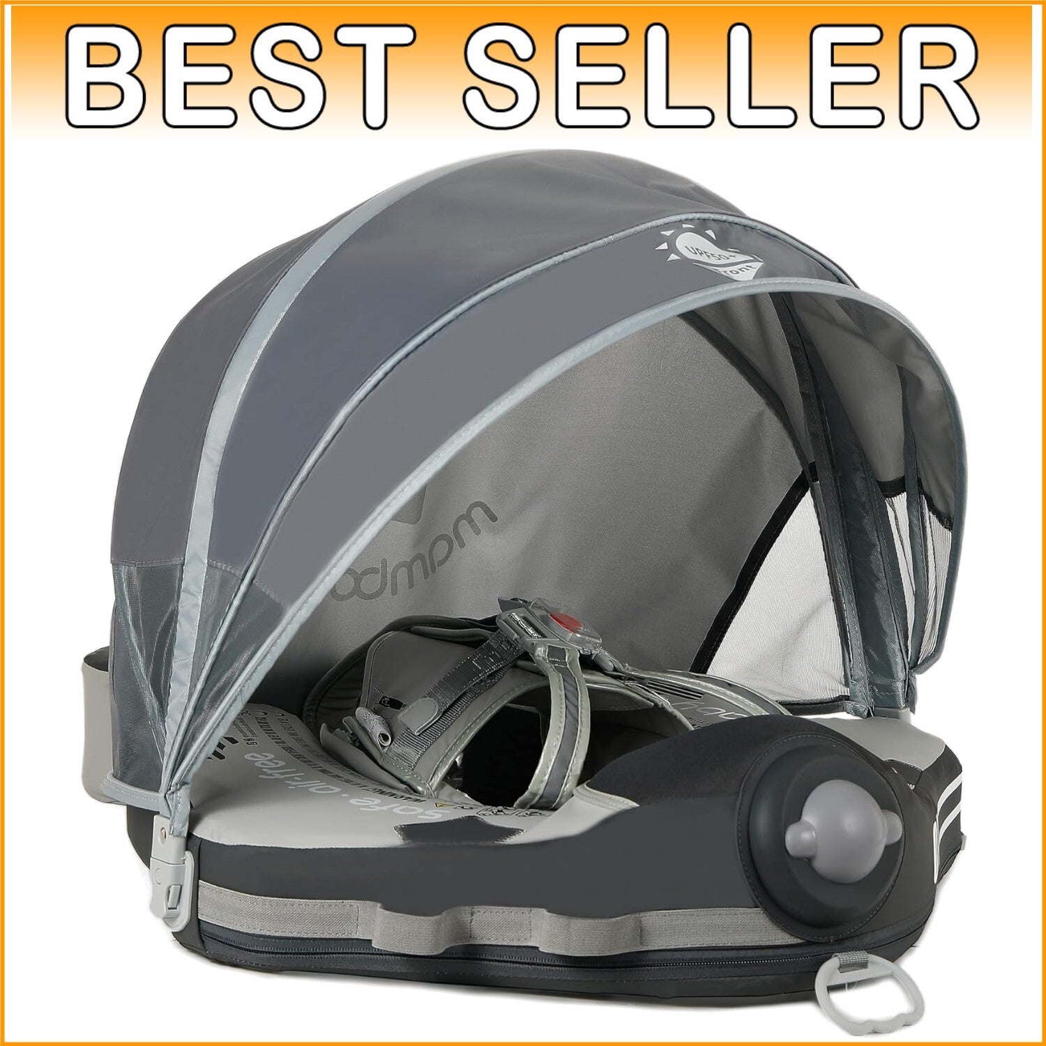 Adjustable Baby Swim Float with UPF Canopy - Perfect for Infants 3-48 Months