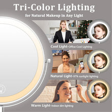 Load image into Gallery viewer, Rechargeable 9-Inch Vanity Mirror with 60 LEDs - Dimmable &amp; 3 Color Lights