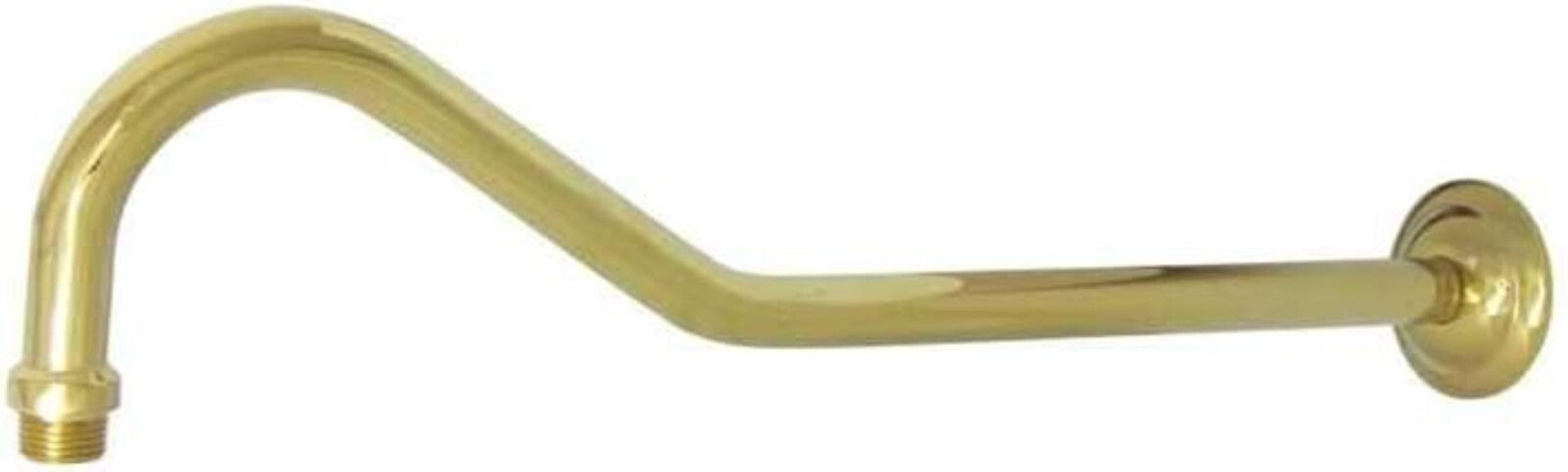 17-Inch Wall-Mounted Brass Shower Arm with Polished Finish - Easy Installation